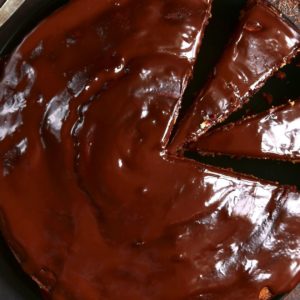 Chocolate Cake with Chocolate Coconut Cream Glaze